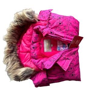 NWOT  girl’s warm and cute "cats" snowsuit 4T